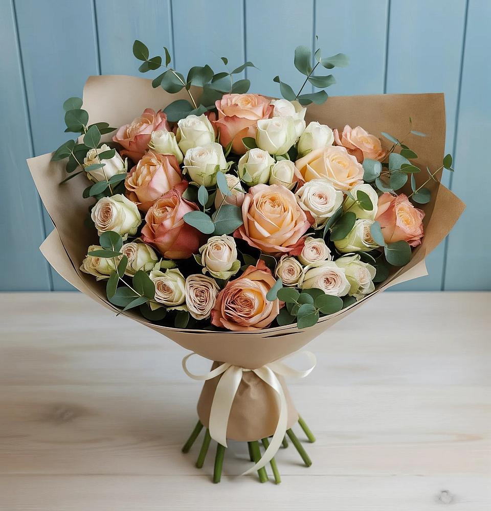 Букет цветов из: Альстромерии и Розы в Голынки