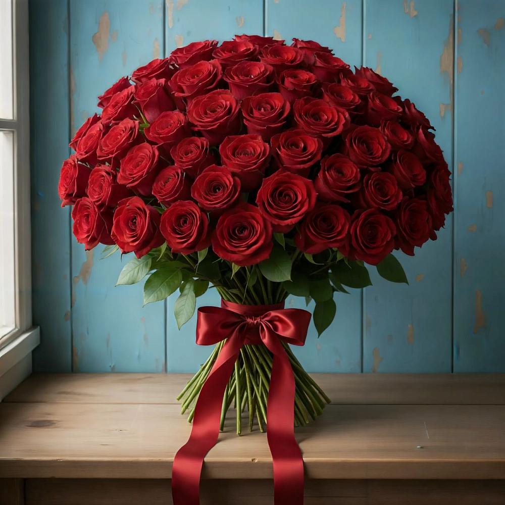 Букет Красные розы Блэк Меджик в Голынки