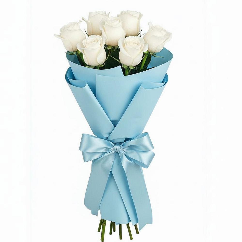 Букет 7 белых роз Проуд в Голынки