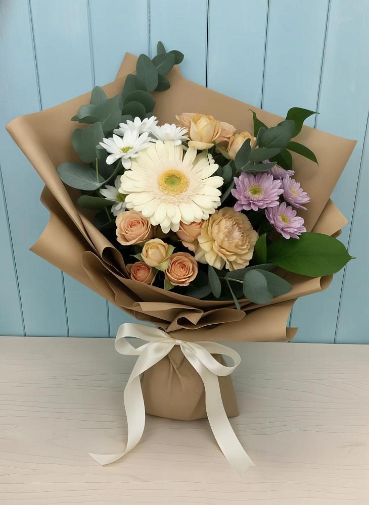 Букет цветов из: Герберы и Хризантемы в Голынки