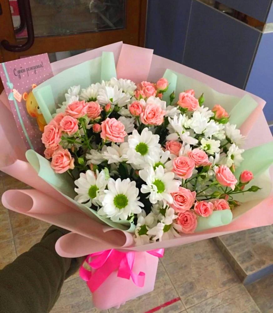 Букет цветов из: Розы и Хризантемы в Голынки