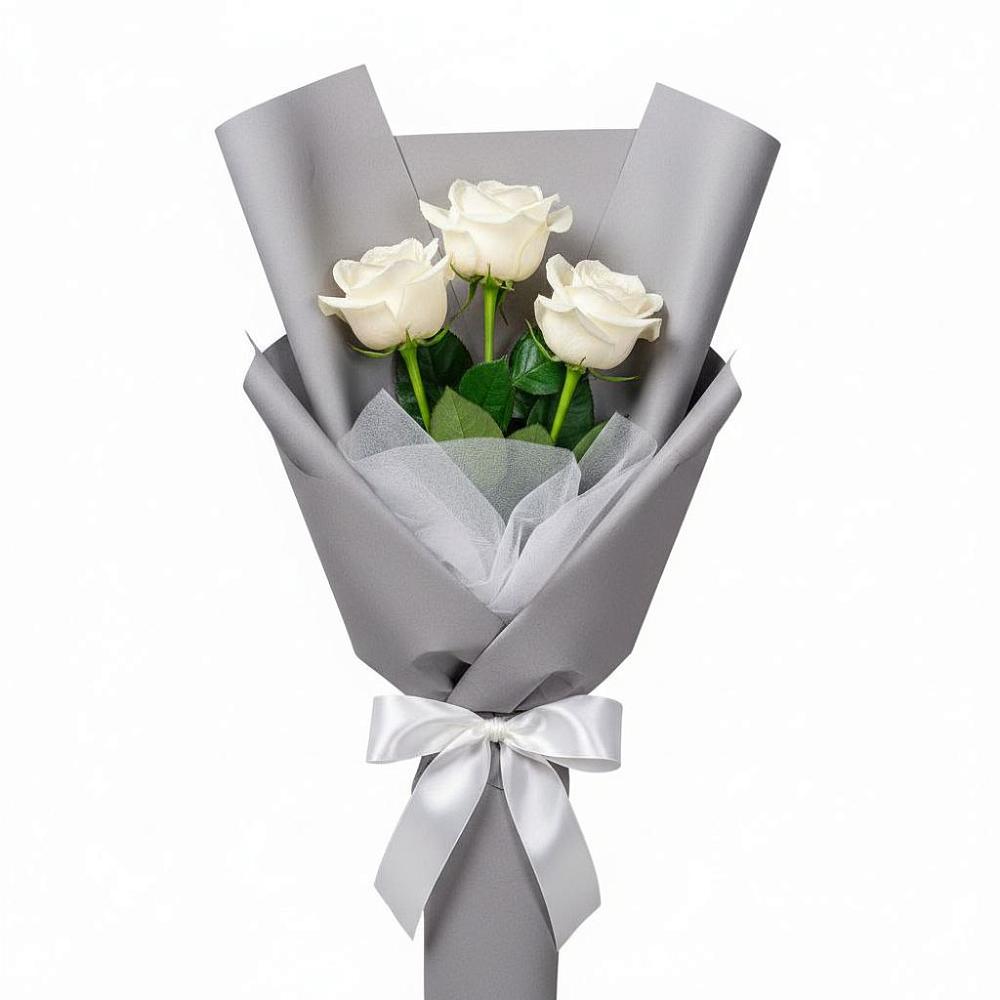 Букет 3 белые розы в Голынки