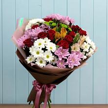 Букет цветов из:  Розы, Хризантемы и Альстромерии в Голынки