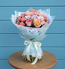 Букет цветов из:  Хризантемы и Розы в Голынки