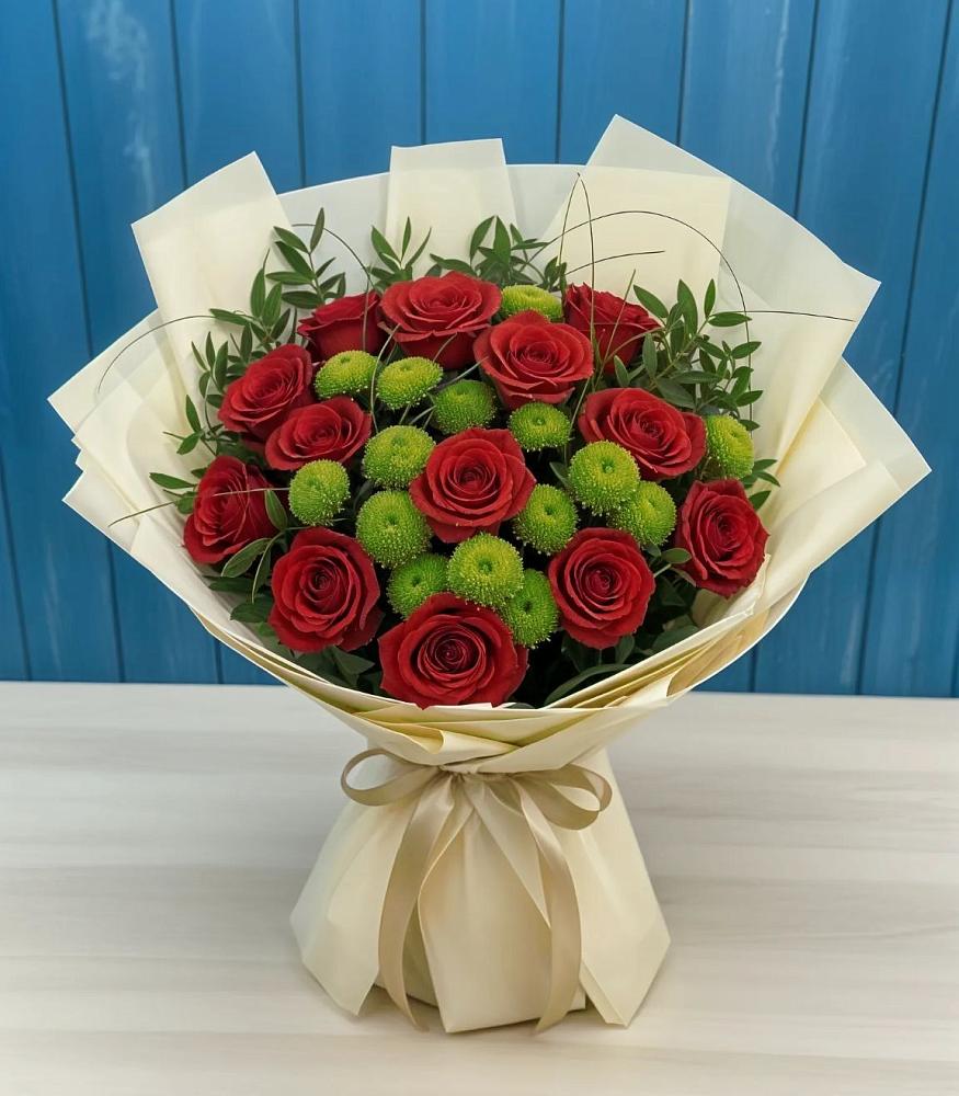 Букет цветов из: Розы и Хризантемы в Голынки