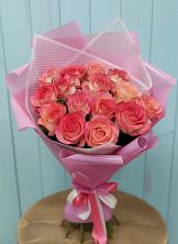 Букет 15 Розовых роз Равель в Голынки